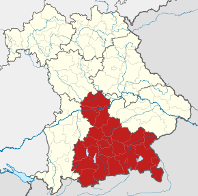 Locator map RB Oberbayern in Bavaria.svg