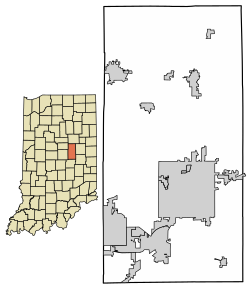 Location of River Forest in Madison County, Indiana.