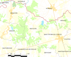 Mapa obce Vescours