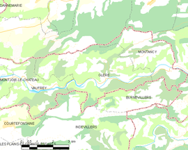 Mapa obce Glère