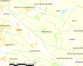 Poziția localității Préserville