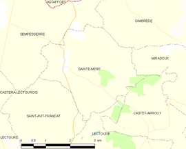 Mapa obce Sainte-Mère