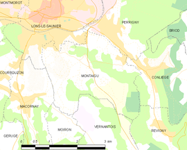 Mapa obce Montaigu
