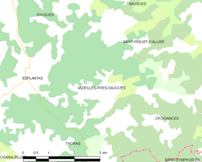 Poziția localității Vazeilles-près-Saugues