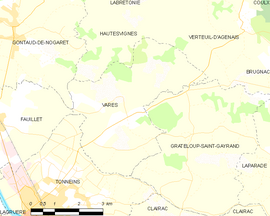 Mapa obce Varès