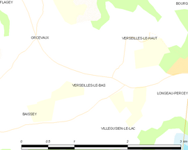 Mapa obce Verseilles-le-Bas