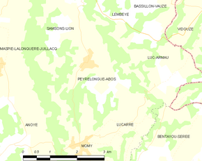 Poziția localității Peyrelongue-Abos