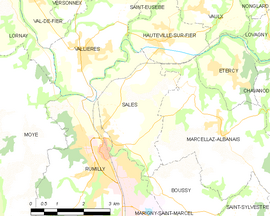 Mapa obce Sales