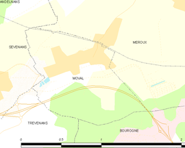 Mapa obce Moval
