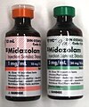 Intravenous midazolam of 1 mg/ml and 5 mg/ml concentrations