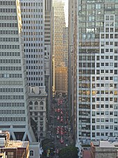 San Francisco's Financial District, despite its declining importance, is still considered the Wall Street of the West. Montgomery Street from Telegraph Hill, San Francisco.jpg
