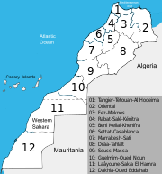 Map of regions of Morocco in 2015