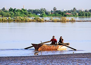 Fischer auf dem Nil in Omdurman