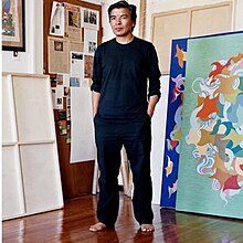 Pema Rinzin at his studio in Brooklyn