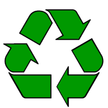 Universal recycling symbol outline version with green