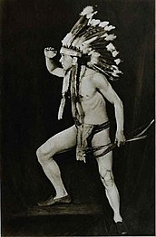 Rudolph Valentino as a native American chief, 1923