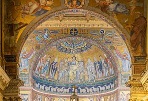 L'abside de la basilique Sainte-Marie-du-Trastevere, à Rome. (définition réelle 4 857 × 3 305)