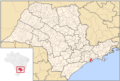 Localização da Estância Balneária de Santos
