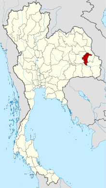 Peta Thailand dengan Provinsi Yasothon yang diarsir
