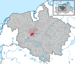 Elhelyezkedése Mecklenburg-Elő-Pomeránia térképén