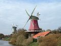 The twin mills, Greetsiel-Ost in front