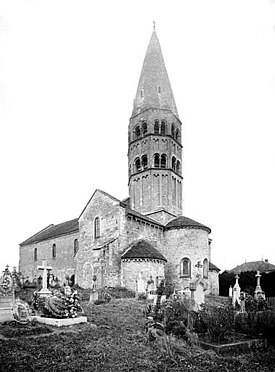 Igreja de Saint-André-de-Bâgé, cerca de 1915