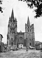 Façade occidentale de la cathédrale Notre-Dame et Saint-Privat à Mende, 1888