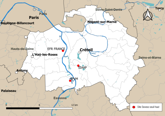 Carte des sites « Seveso seuil haut ».