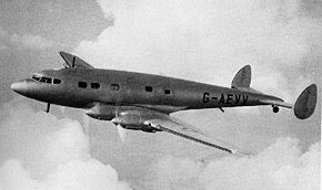 DH.91 アルバトロスの試作機G-AEVV。1938年9月ハットフィールド上空