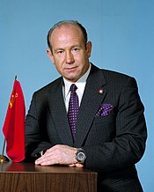 Alexei Leonov, joint 17th in space and first to perform an EVA. Aleksey Leonov ASTP - cropped.jpg