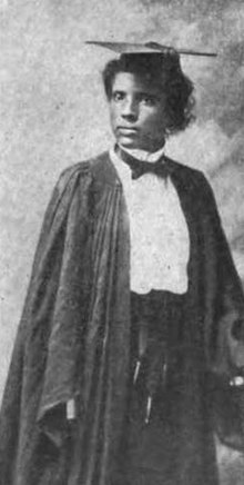 Althea M. Brown in academic regalia, from a 1902 publication.