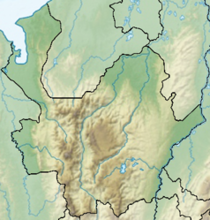 Mapa konturowa Antioquia, na dole znajduje się punkt z opisem „Medellín”