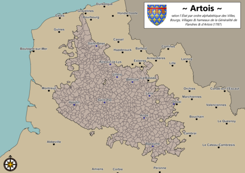 Carte de la province d'Artois en 1787