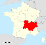 Localisation d'Auvergne Rhône-Alpes en France