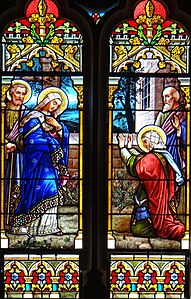 Rencontre de Marie et Joseph à la porte Dorée avec sainte Anne et Joachim