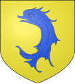 Armoiries de la maison d'Albon : D'or au dauphin d'azur.