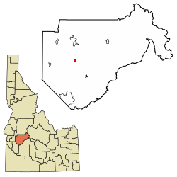 Location of Placerville in Boise County, Idaho.