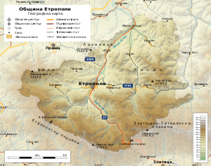Община Етрополе на карте
