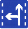 Lane for proceed straight and turn left