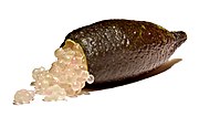 Fingerlime, även kallad citruskaviar.