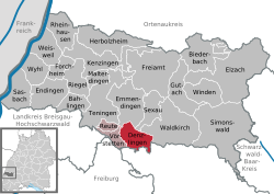 Elhelyezkedése Baden-Württemberg térképén