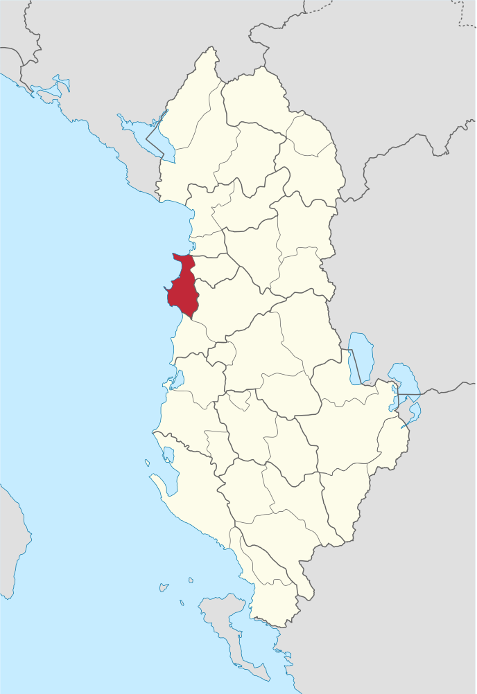Durrës shown within Albania