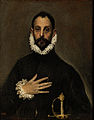 Ο ιππότης με το χέρι στο στήθος 1580 81 x 66 cm Μαδρίτη, Μουσείο του Πράδο
