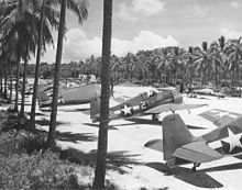 American Hellcats on Espiritu Santo island in February 1944. F6F-3 Hellcats of VF-40 at Espiritu Santo 1944.jpg