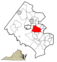 Location of Annandale in Fairfax County, Virginia