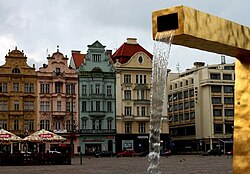 Fountain in the Main Square of Plzen