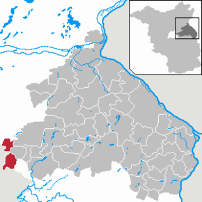 Poziția Hoppegarten pe harta districtului Märkisch-Oderland