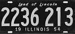 Номерной знак Иллинойса 1954 года - Номер 2236 213.jpg