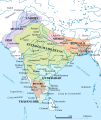 Mapa político de Asia del Sur hacia el año 1760 (el Imperio maratha en verde)/Political map of South Asia circa 1760 (Maratha Empire in green)/Mappa politika tal-Asja t'Isfel madwar 1760 (Imperu Maratha bl-aħdar)