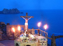 Andrew Lloyd Webber and Tim Rice's Jesus Christ Superstar in performance at the Minack Theatre, near to St Levan, Cornwall Jesus Christ Superstar at the Minack Theatre - geograph.org.uk - 1903089.jpg